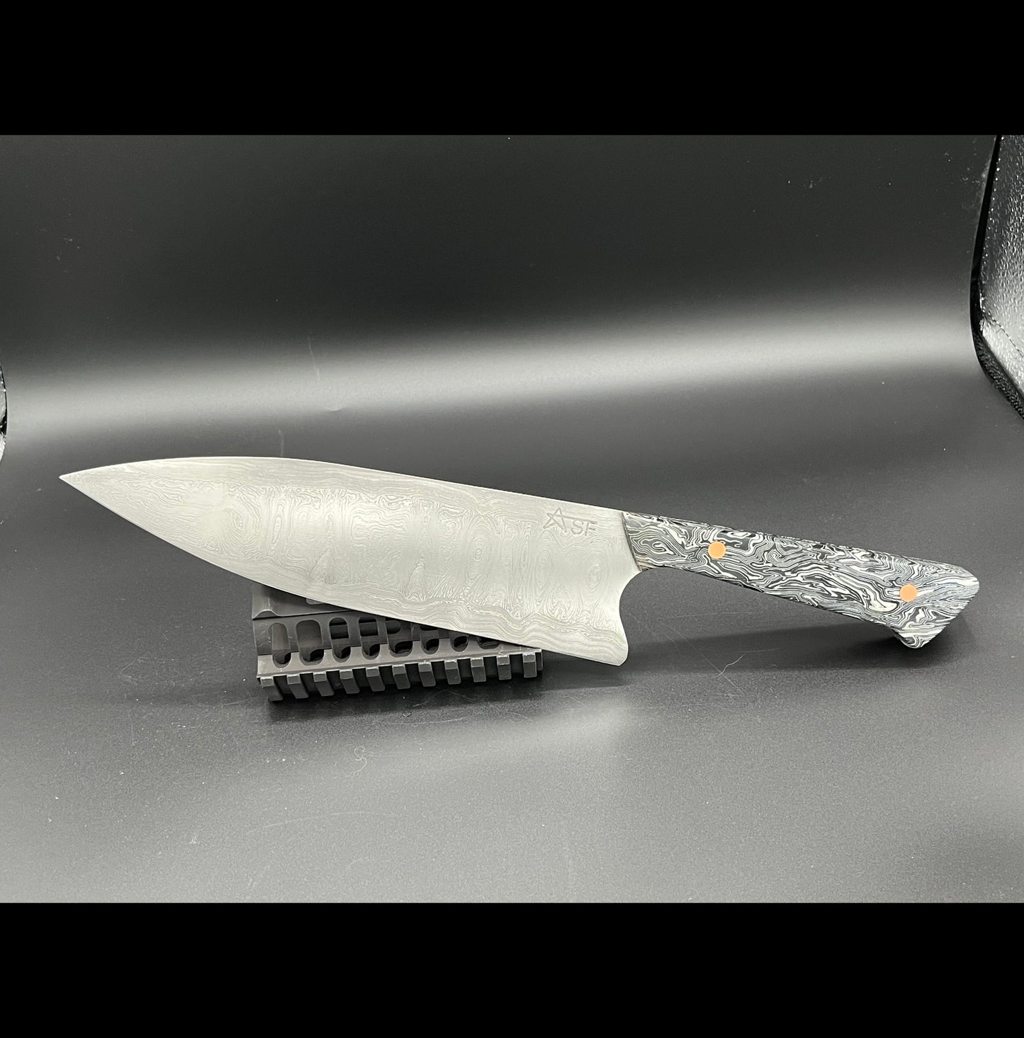 1440 Layer Modified Ladder Pattern Damascus 8.5" Chef