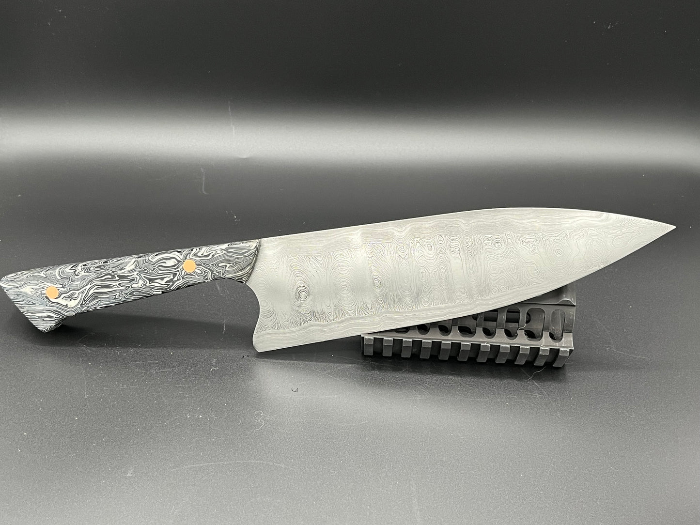 1440 Layer Modified Ladder Pattern Damascus 8.5" Chef