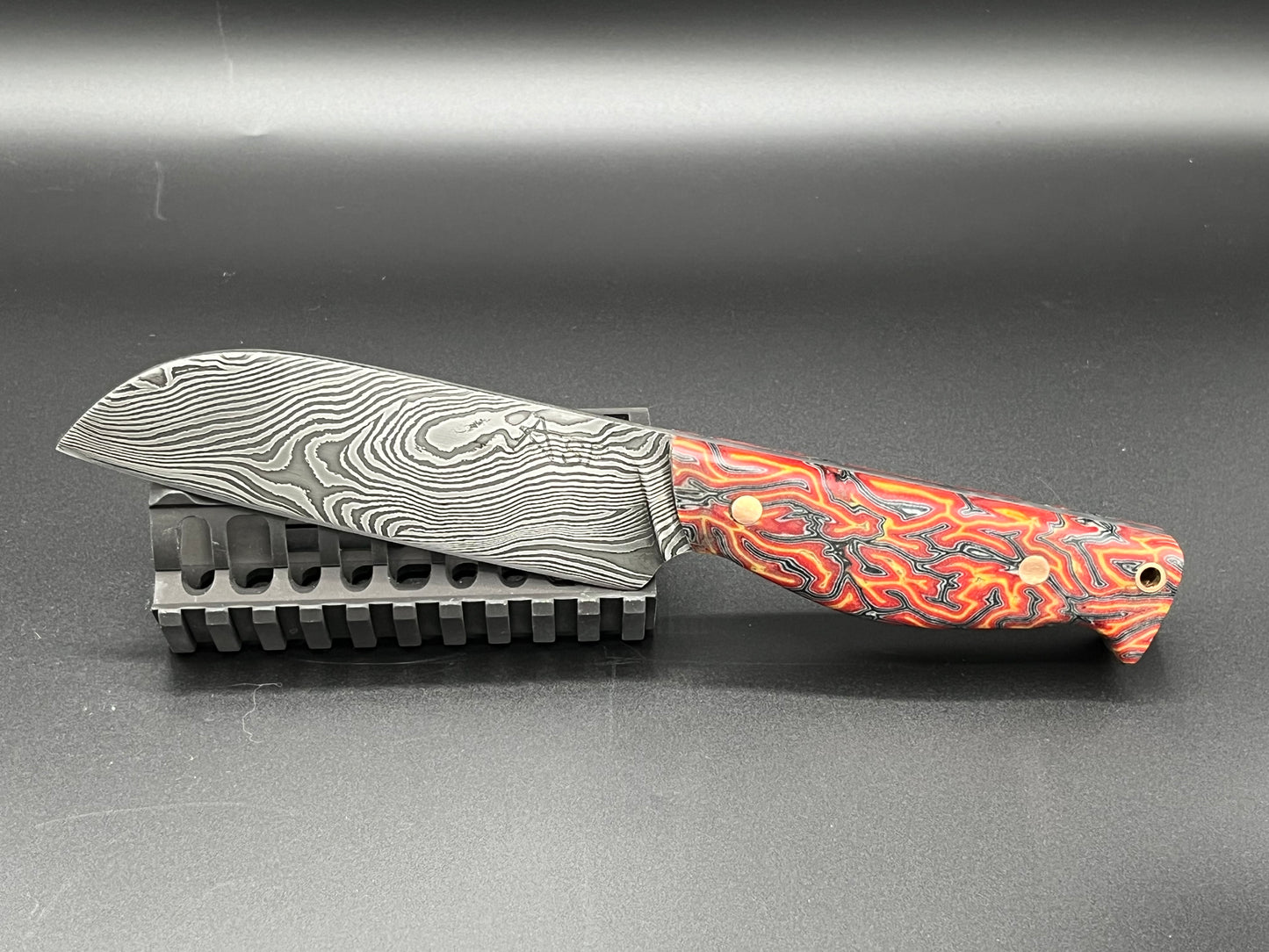 64 Layer Lazy Twist Damascus 5" Sheepsfoot Knife 007