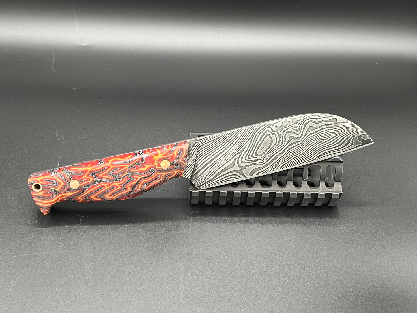 64 Layer Lazy Twist Damascus 5" Sheepsfoot Knife 007