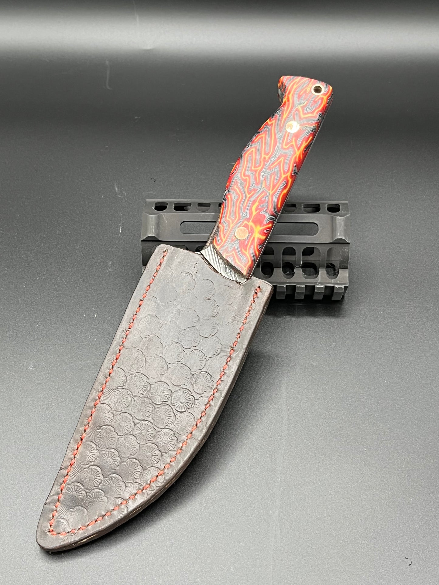 64 Layer Lazy Twist Damascus 5" Sheepsfoot Knife 007