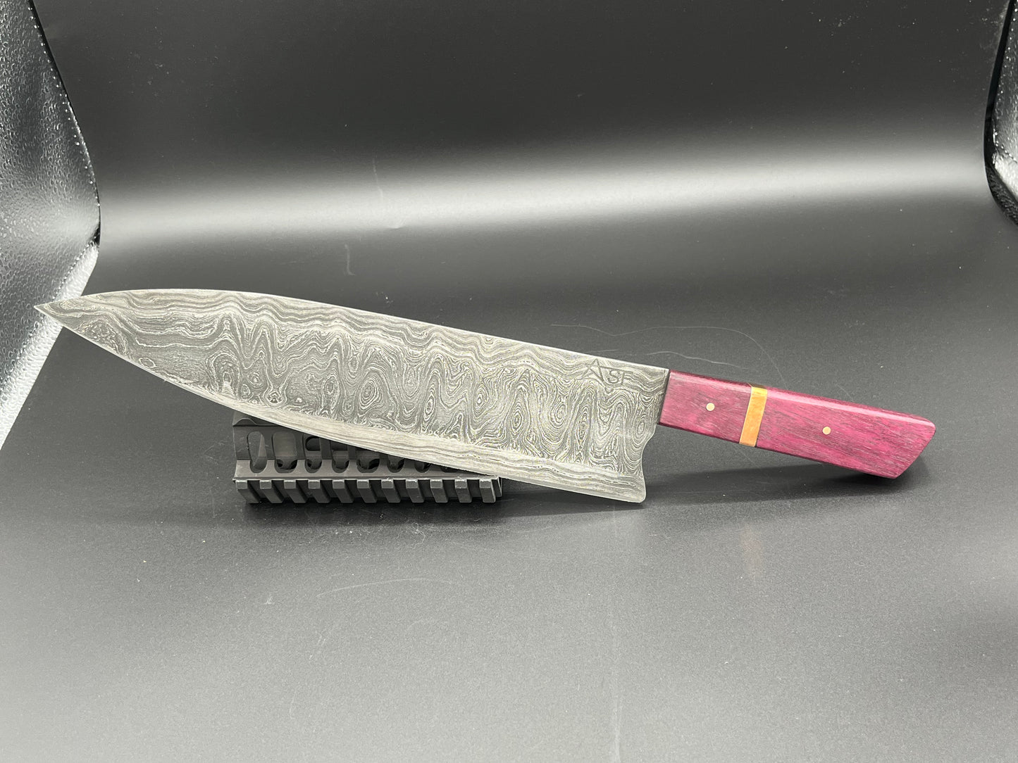 1440 Layer Modified Ladder Pattern Damascus 10" Chef's Knife 005